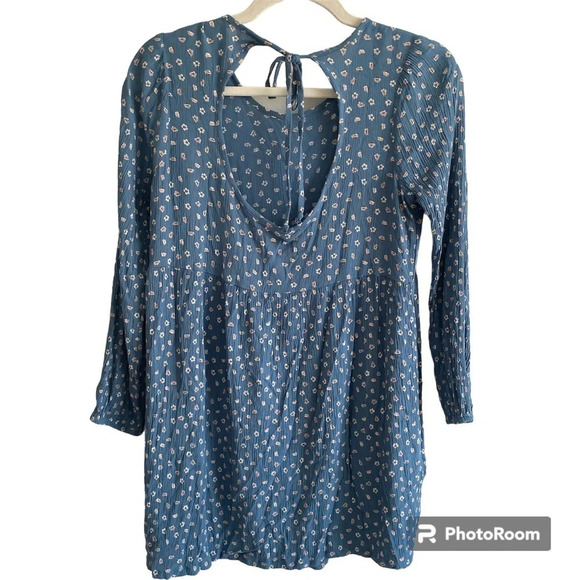 AMERICAN Eagle  Open Back Printed Baby Doll Dress Size XS (slightly shrunk) - Picture 3 of 11